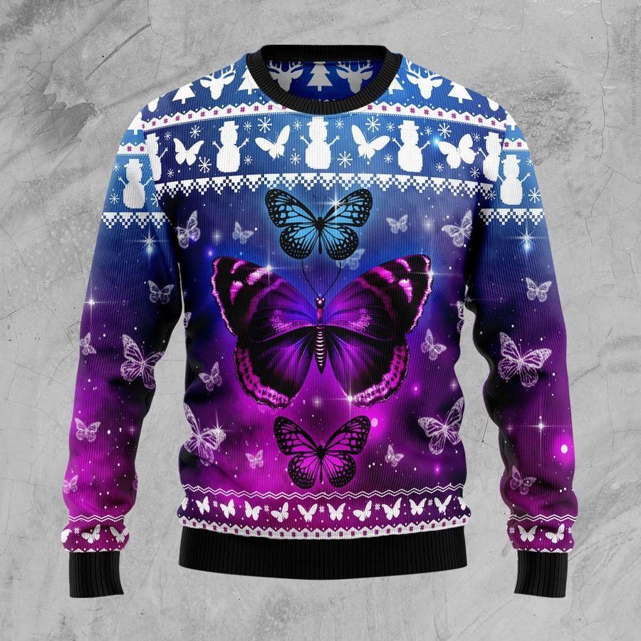 Purple Butterfly Ugly Christmas Sweater | For Men & Women | Adult | US1431- Best Christmas Gifts 2023