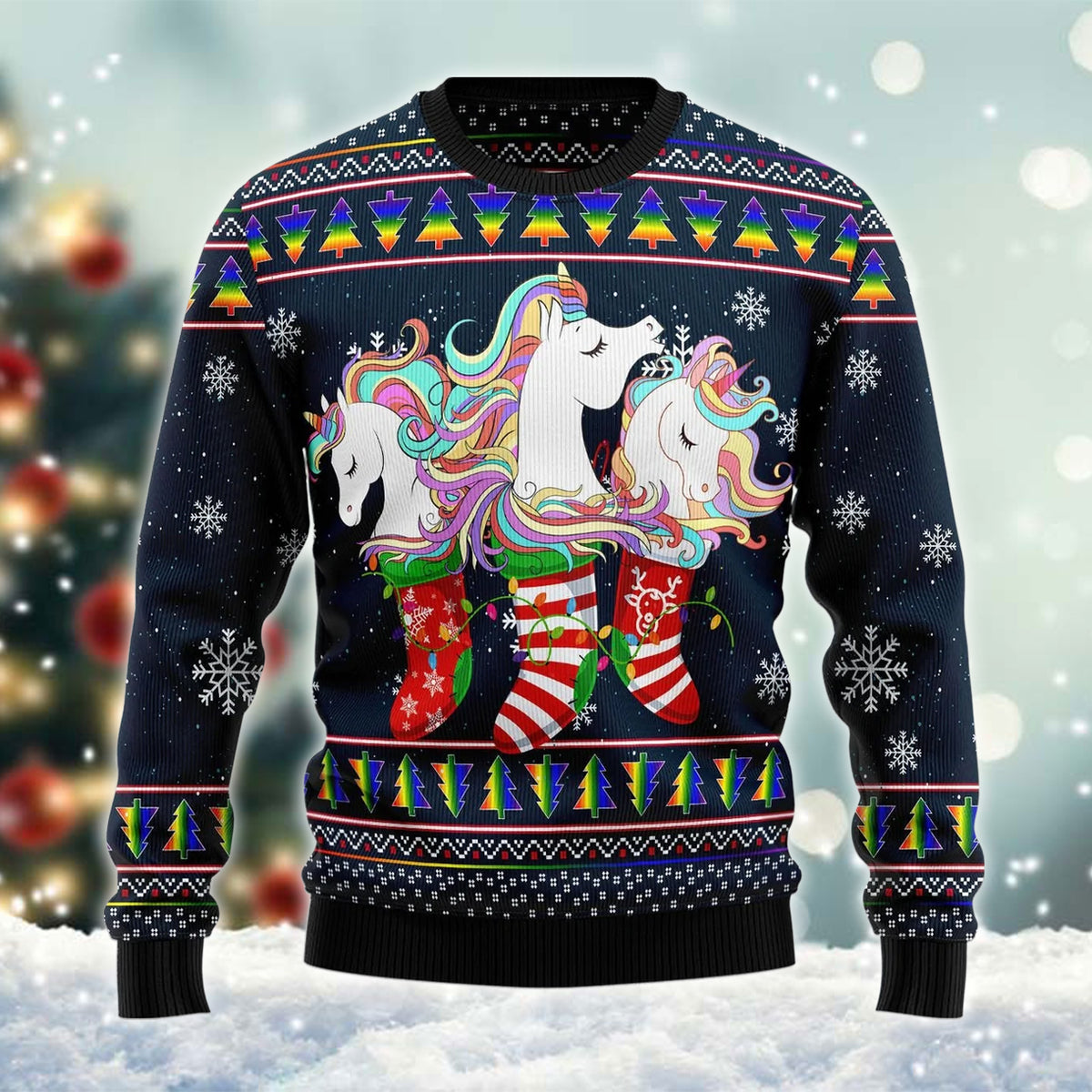 Rainbow Unicorns Inside Socks Ugly Sweater – Best Christmas Gifts 2023