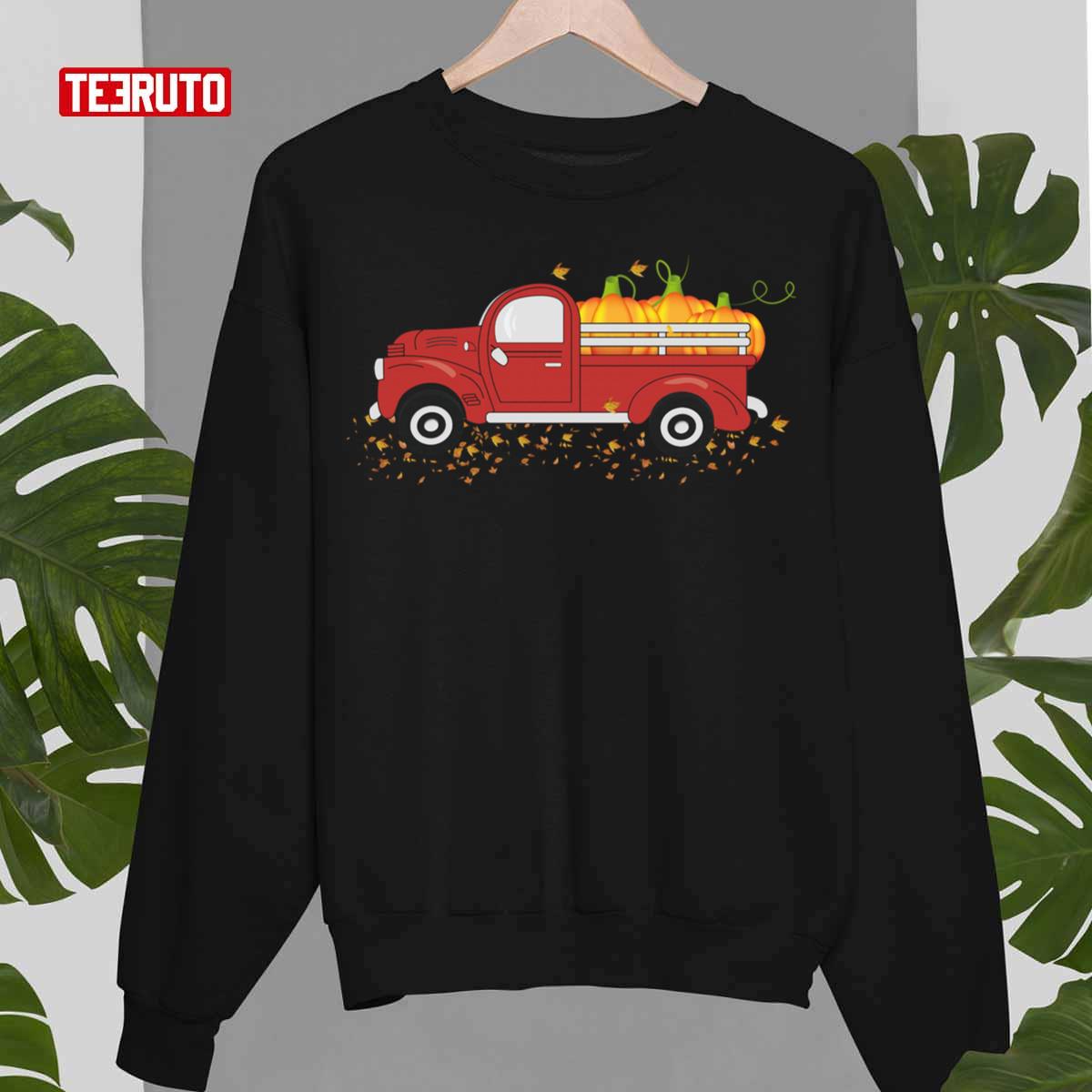 Red Fall Pumpkin Truck Halloween Unisex Sweatshirt