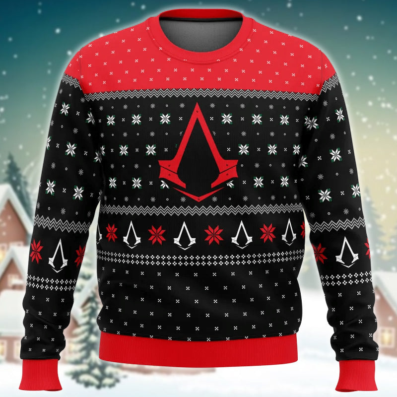 Red Logo Assassin’s Creed Ugly Sweater – Best Christmas Gifts 2023