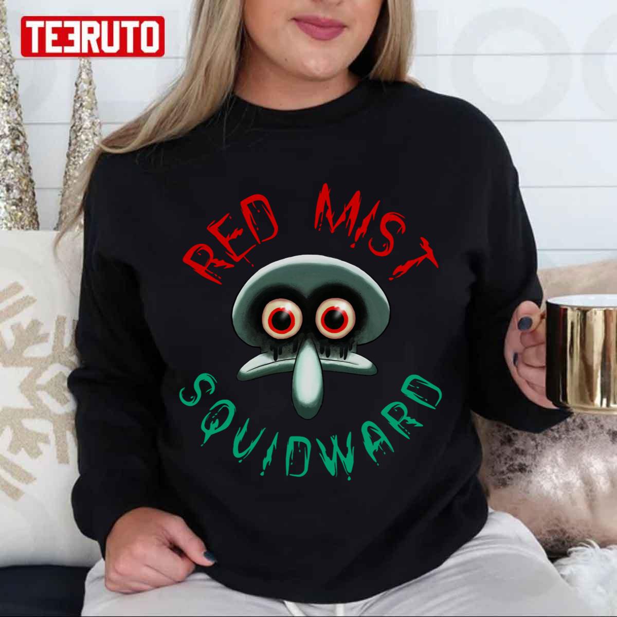 Red Mist Squidward Graphic Halloween Unisex Sweatshirt