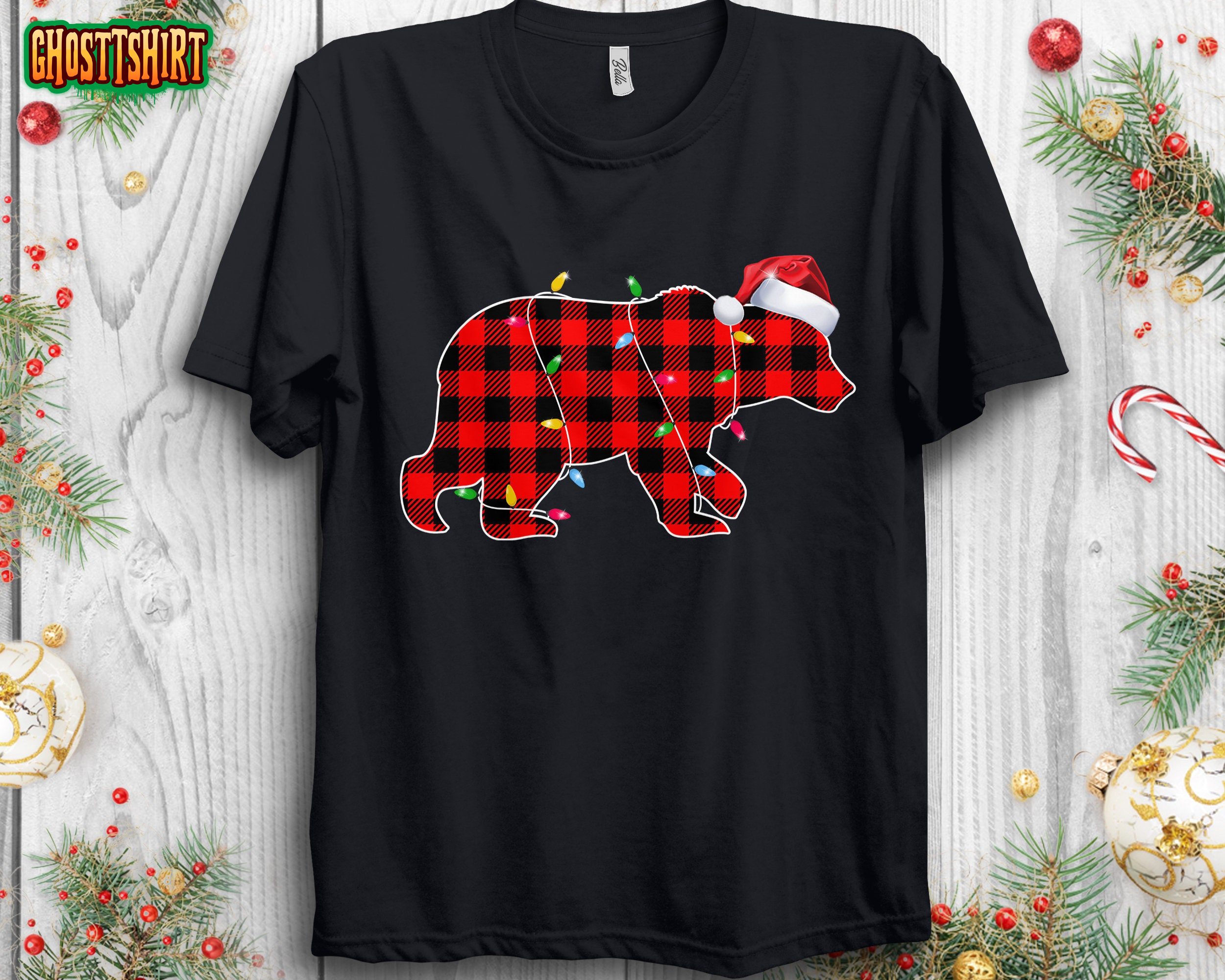 Red Plaid Bear Christmas Family Sweatshirt