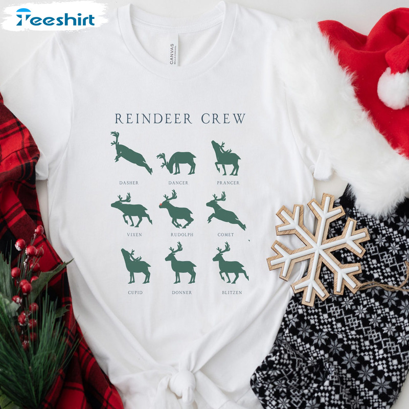 Reindeer Crew Sweatshirt – Christmas Reindeer Unisex T-shirt Short Sleeve