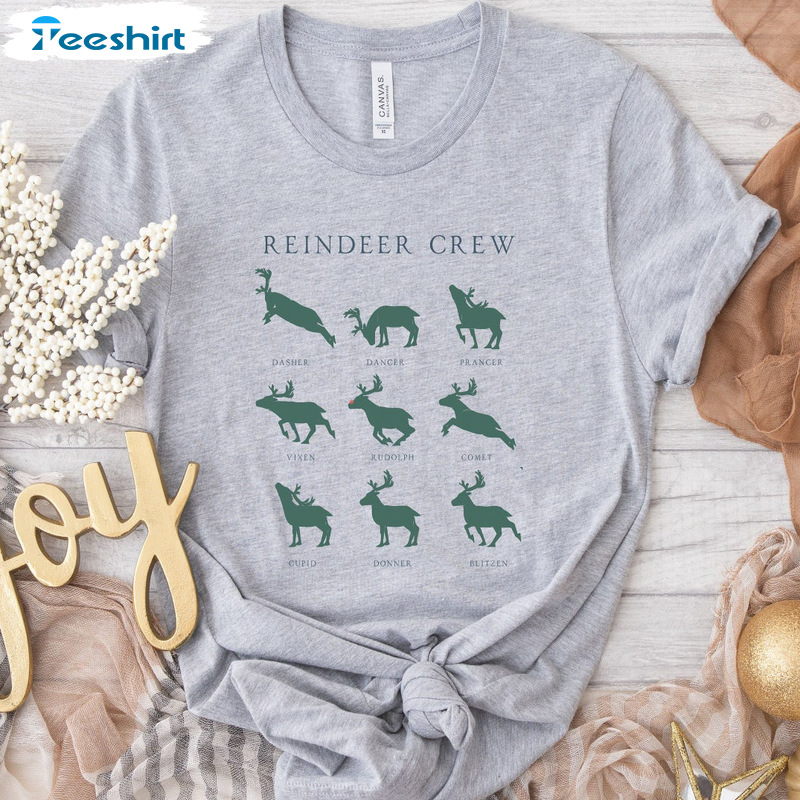 Reindeer Crew Sweatshirt – Christmas Reindeer Unisex T-shirt Short Sleeve