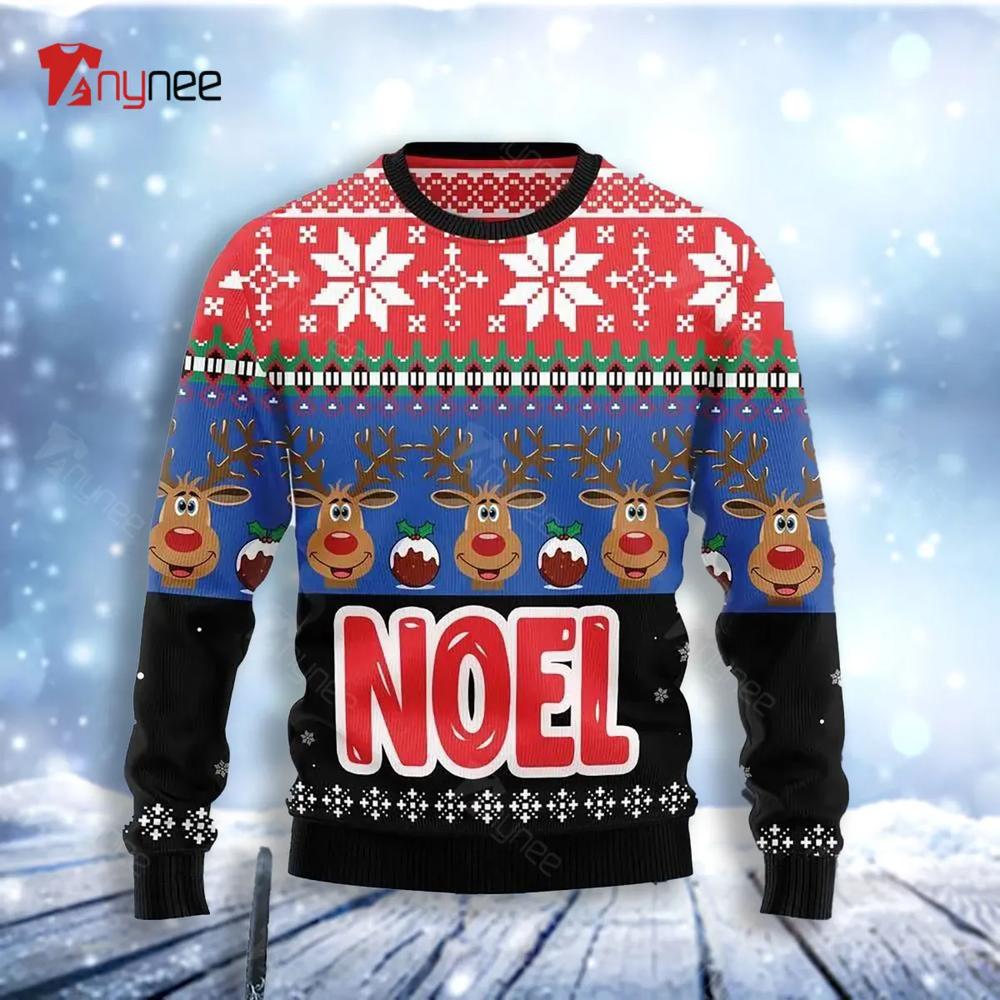 Reindeer Noel Ugly Christmas Sweater- Best Christmas Gifts 2023