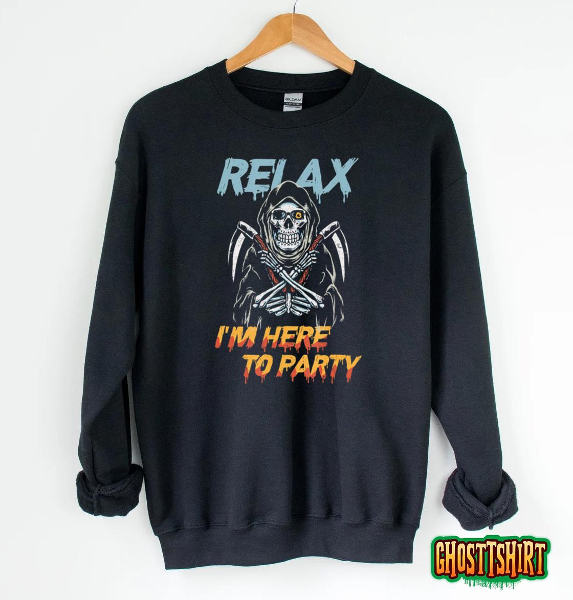 Relax Halloween Trick Or Treat Death Dead Horror Spooky Gift Sweatshirt