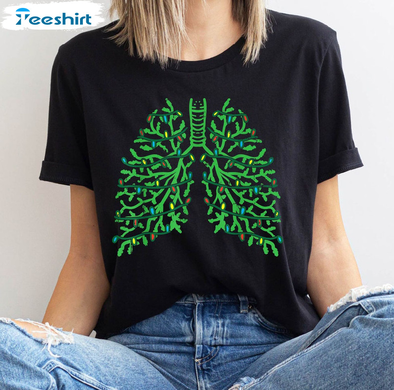 Respiratory Therapist Christmas Shirt, Christmas Tree Short Sleeve Unisex Hoodie