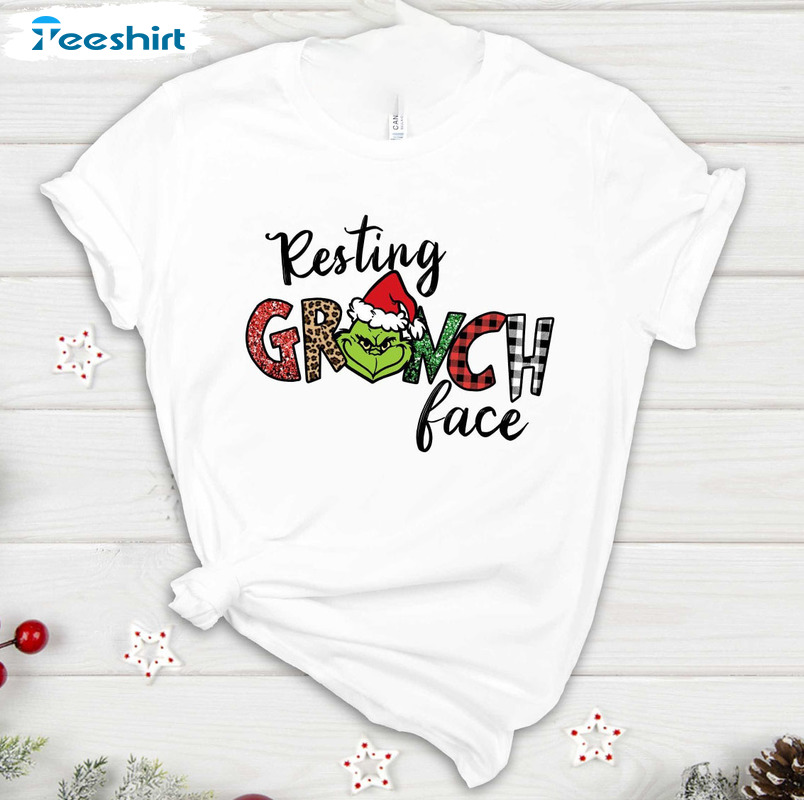 Resting Grinch Face Shirt, Funny Christmas Movie Sweatshirt Tee Tops