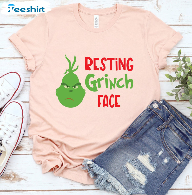 Resting Grinch Face Shirt, Grinch Face Christmas Sweatshirt Hoodie