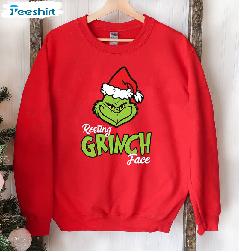 Resting Grinch Face Shirt, Stole Christmas Unisex Hoodie Tee Tops