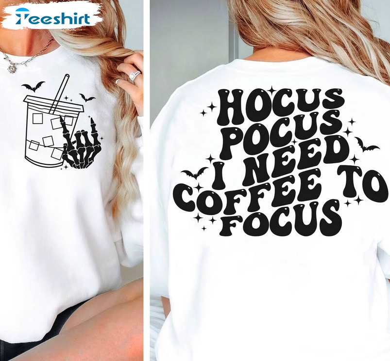 Retro Halloween Hoodie, Hocus Pocus I Need Coffee To Focus Sweatshirt T Shirt