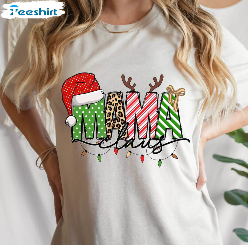 Retro Mama Claus Shirt, Christmas Trendy Short Sleeve Unisex T Shirt