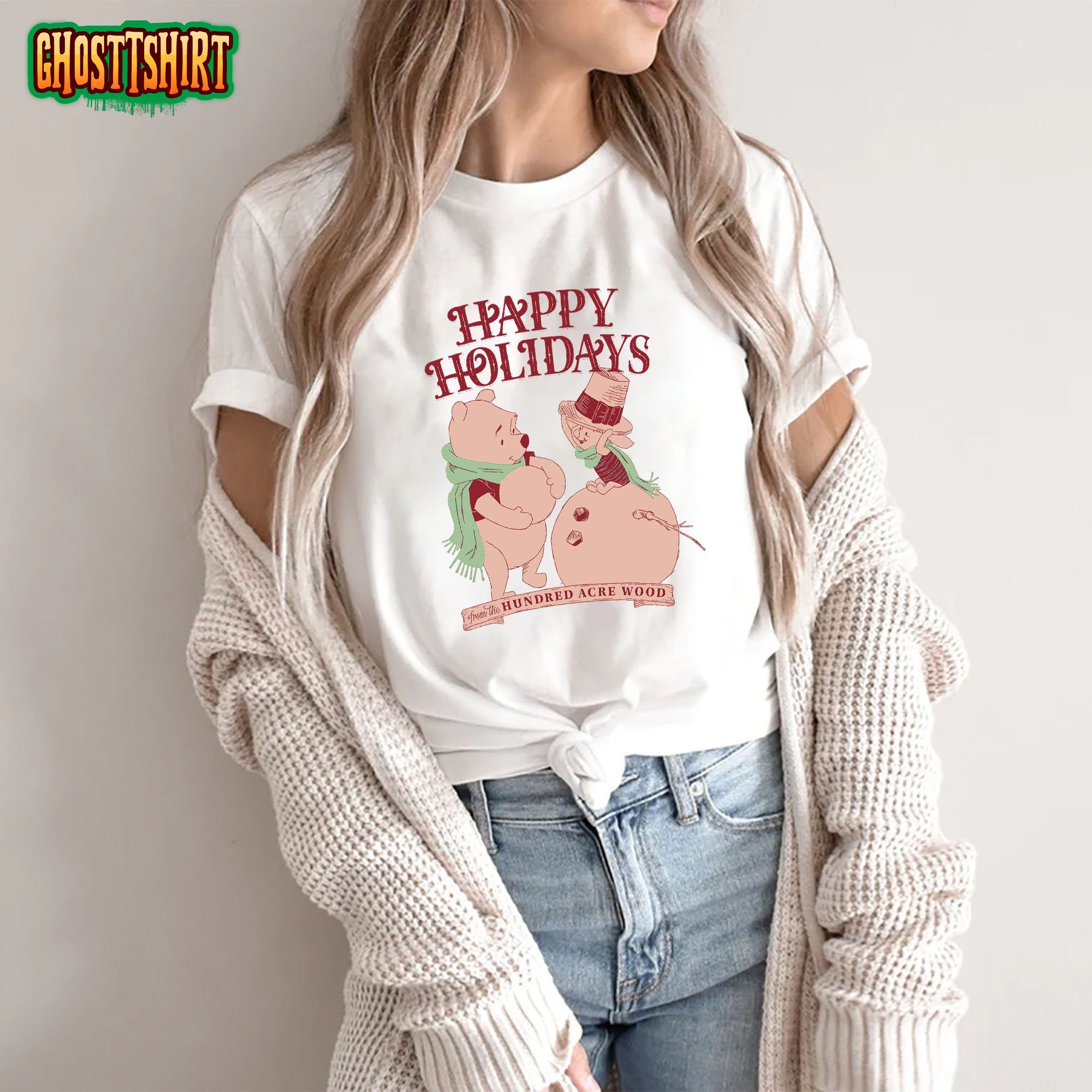 Retro The Pooh and Piglet Christmas Sweatshirt