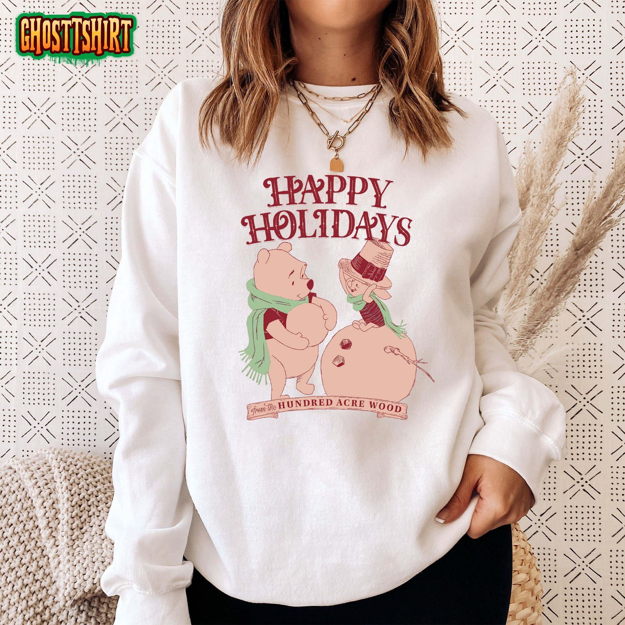 Retro The Pooh and Piglet Christmas Sweatshirt