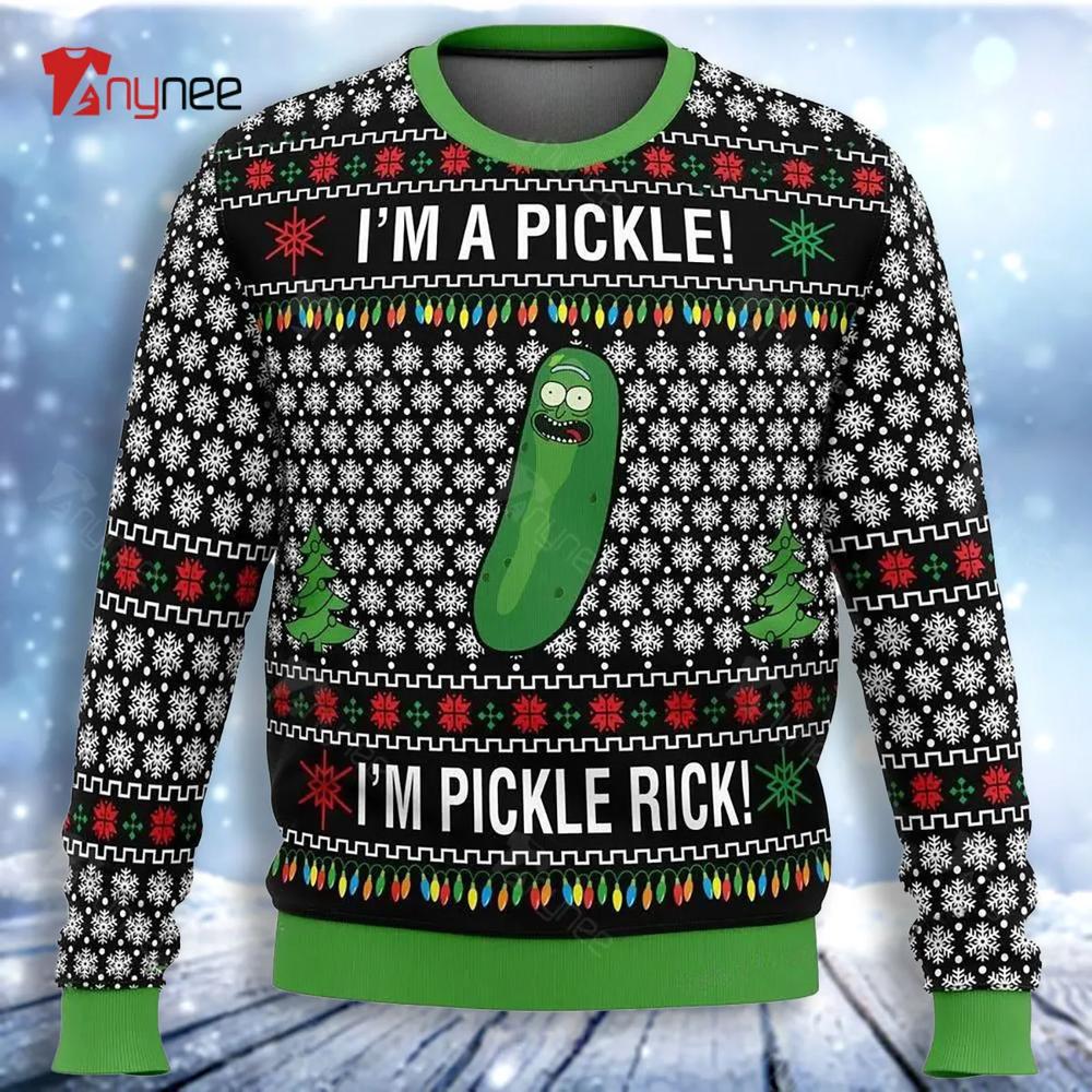 Rick And Morty Pickle Rick Premium Ugly Christmas Sweater- Best Christmas Gifts 2023