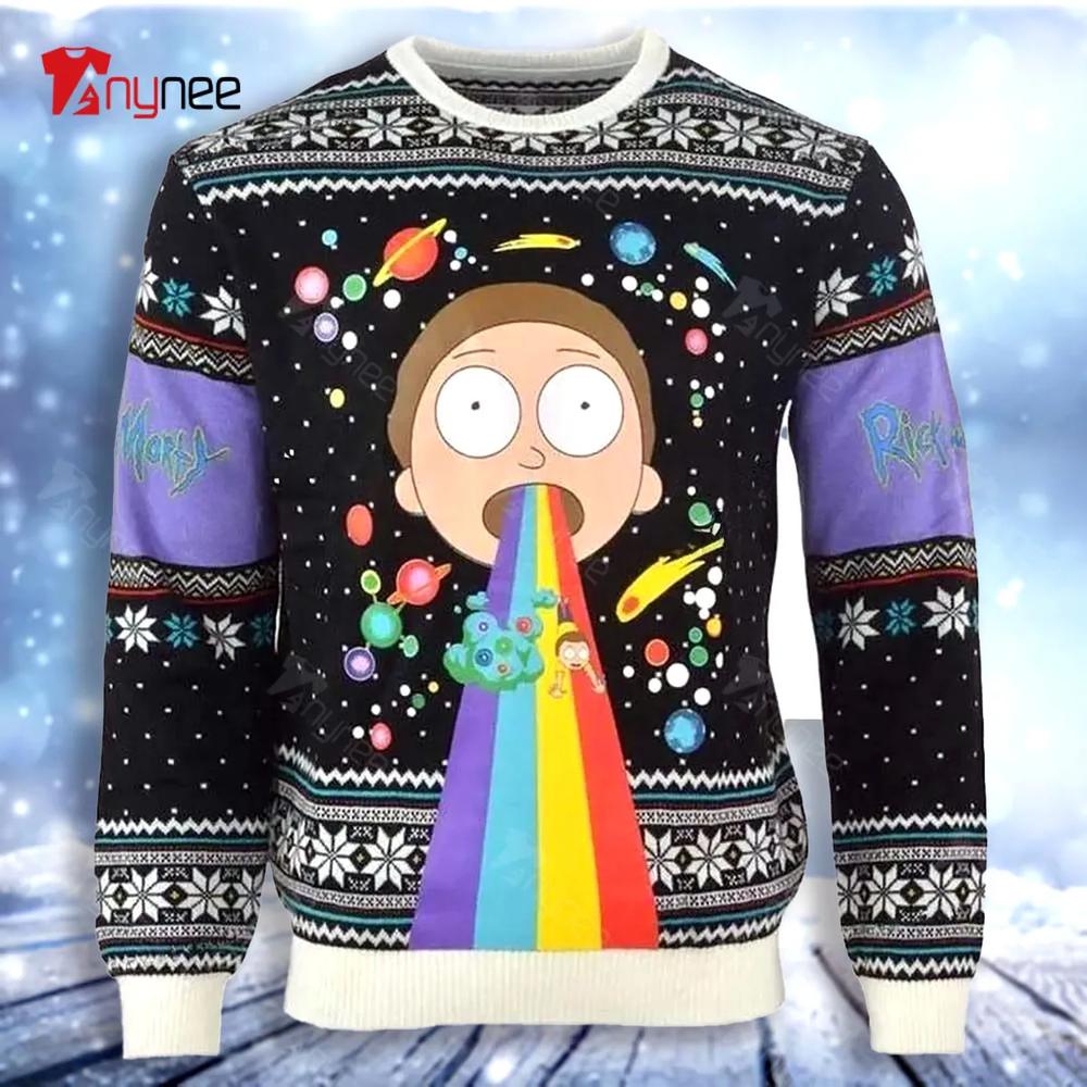 Rick Morty Rainbow Christmas Ugly Christmas Sweater- Best Christmas Gifts 2023