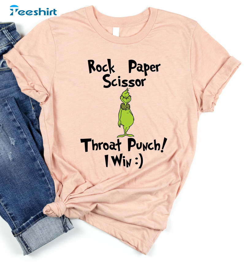 Rock Paper Scissors Throat Punch I Win Shirt – Christmas Movie Tee Tops Unisex Hoodie