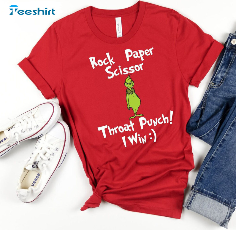 Rock Paper Scissors Throat Punch I Win Shirt – Christmas Movie Tee Tops Unisex Hoodie