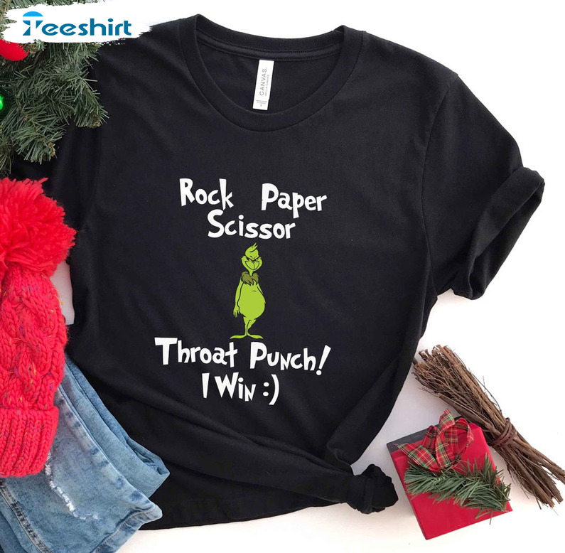 Rock Paper Scissors Throat Punch I Win Shirt – Christmas Tee Tops Unisex Hoodie