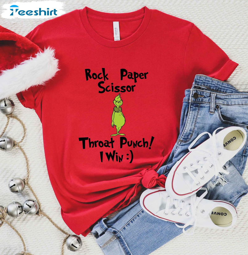 Rock Paper Scissors Throat Punch I Win Shirt – Christmas Tee Tops Unisex Hoodie