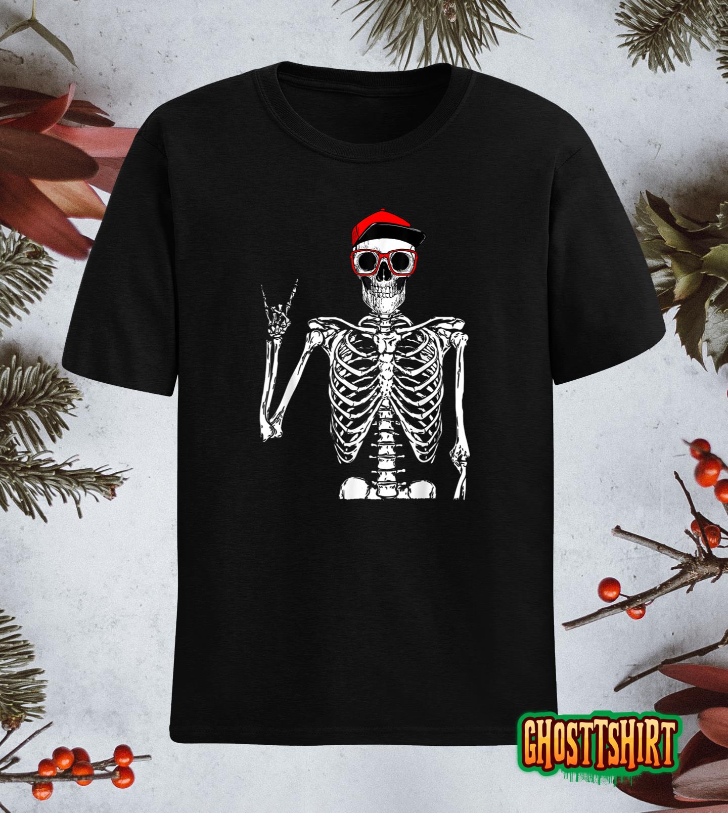 Rocker Skeleton Hand Rock On Costume Funny Halloween Gifts T-Shirt