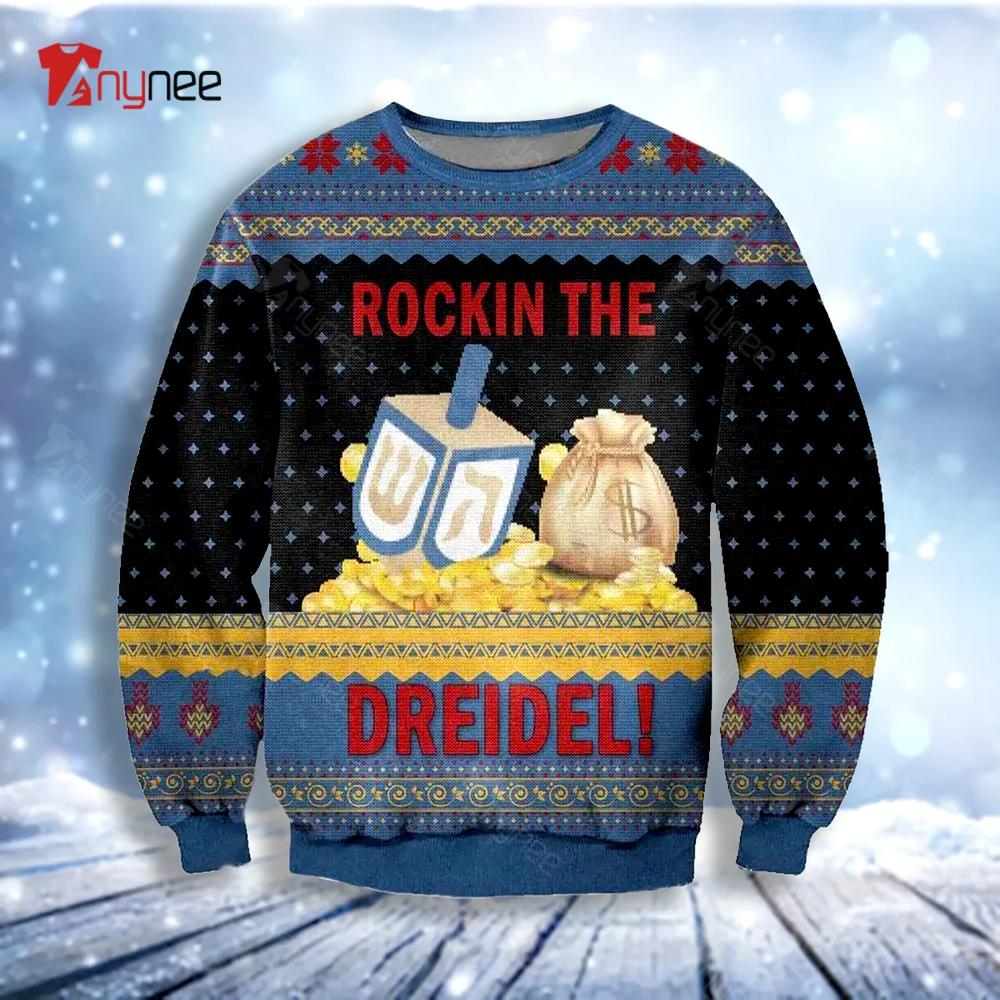 Rockin The Dreidel Ugly Christmas Sweater- Best Christmas Gifts 2023