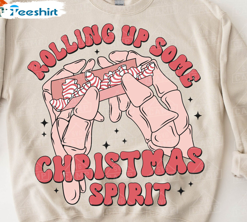 Rolling Up Some Christmas Spirit Shirt, Christmas Cake Unisex T-shirt Short Sleeve