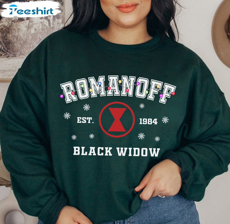 Romanoff Black Widow Christmas Shirt, Superhero Avengers Tee Tops Unisex Hoodie