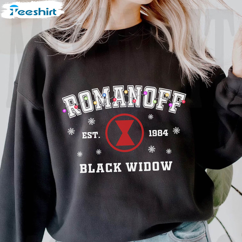 Romanoff Black Widow Christmas Shirt, Superhero Avengers Tee Tops Unisex Hoodie