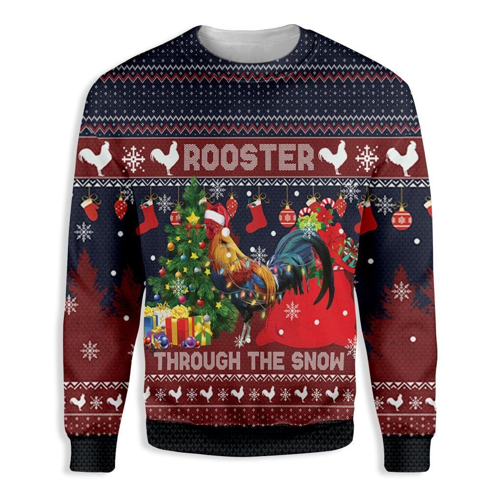 Rooster Through The Snow Ugly Christmas Sweater | For Men & Women | Adult | US3182- Best Christmas Gifts 2023