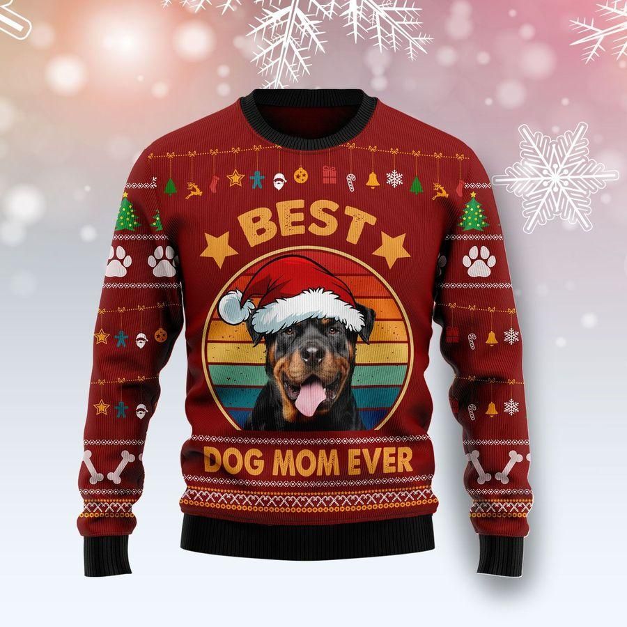 Rottweiler Best Dog Mom Ever Ugly Christmas Sweater | For Men & Women | Adult | US1797- Best Christmas Gifts 2023