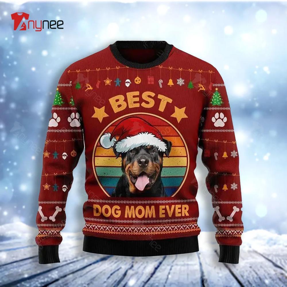 Rottweiler Best Dog Mom Ever Ugly Christmas Sweater- Best Christmas Gifts 2023