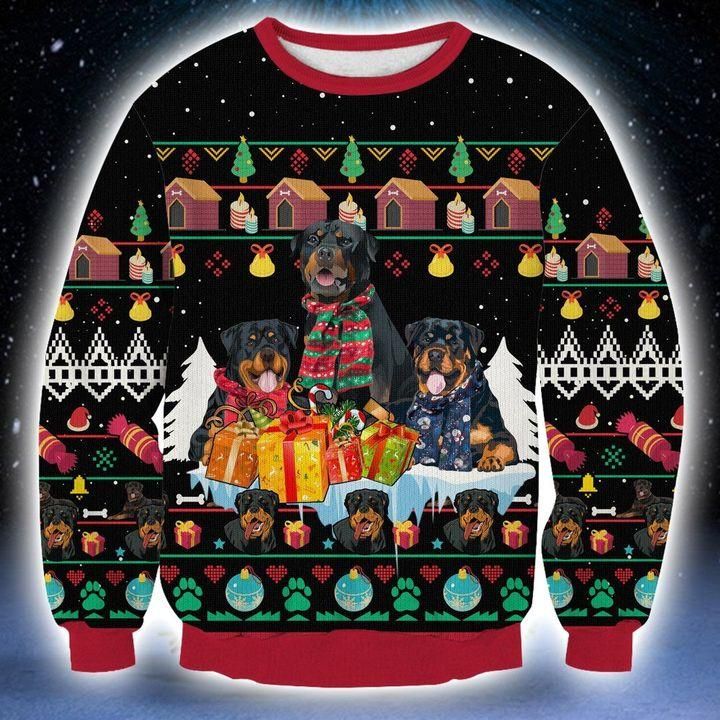 Rottweiler Ugly Christmas Sweater | For Men & Women | Adult | US1928- Best Christmas Gifts 2023