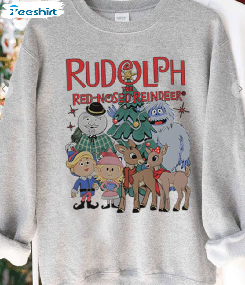 Rudolph The Red Nosed Reindeer Christmas Sweatshirt Unisex Hoodie Vintage Design