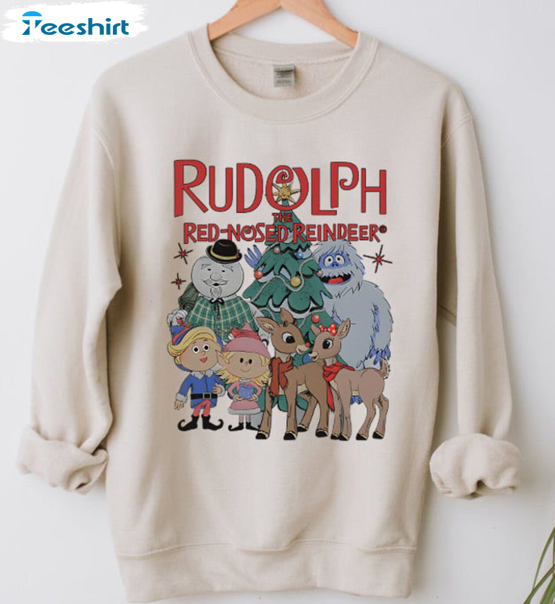 Rudolph The Red Nosed Reindeer Christmas Sweatshirt Unisex Hoodie Vintage Design