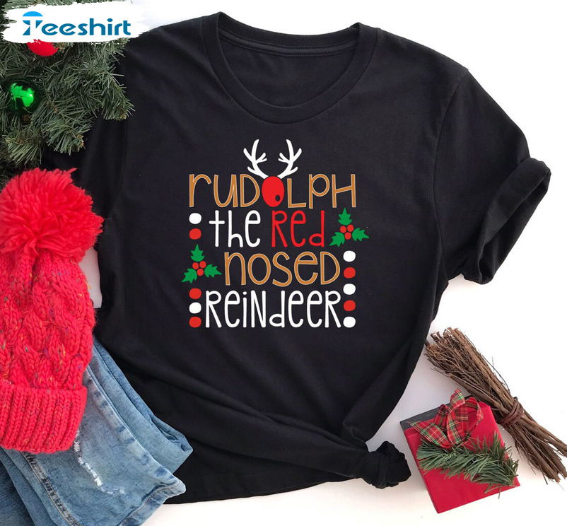 Rudolphs The Red Nosed Reindeer Shirt, Christmas Short Sleeve Sweater