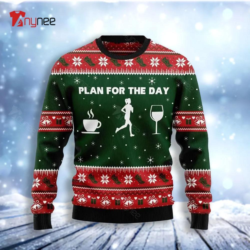 Running Plan For The Day Ugly Christmas Sweater- Best Christmas Gifts 2023