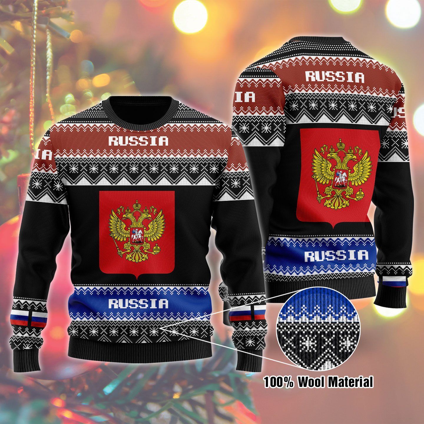 Russia Ugly Christmas Sweater | For Men & Women | Adult | US1647- Best Christmas Gifts 2023