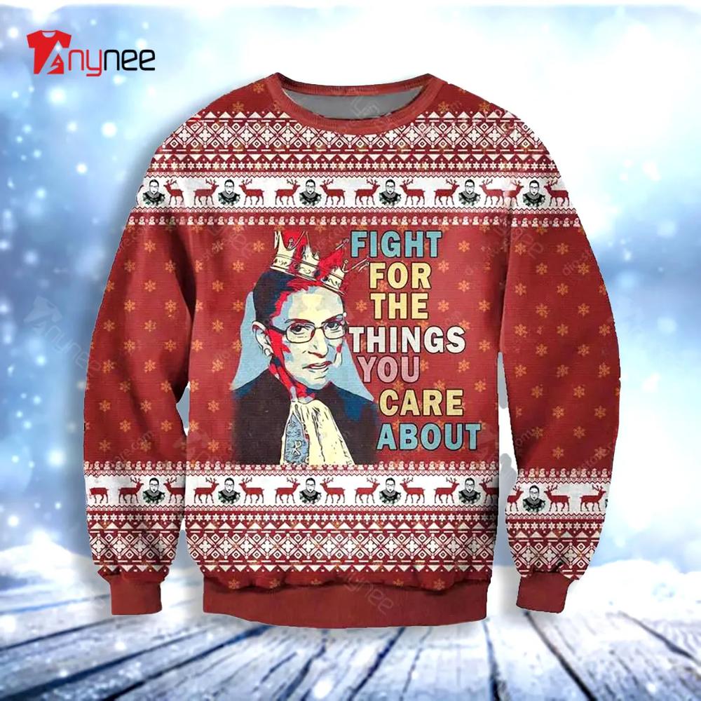 Ruth Bader Ginsburg Find For The Things You Care About Ugly Christmas Sweater- Best Christmas Gifts 2023