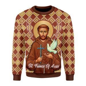 Saint Francis Of Assisi Ugly Christmas Sweater | For Men & Women | Adult | US3524- Best Christmas Gifts 2023