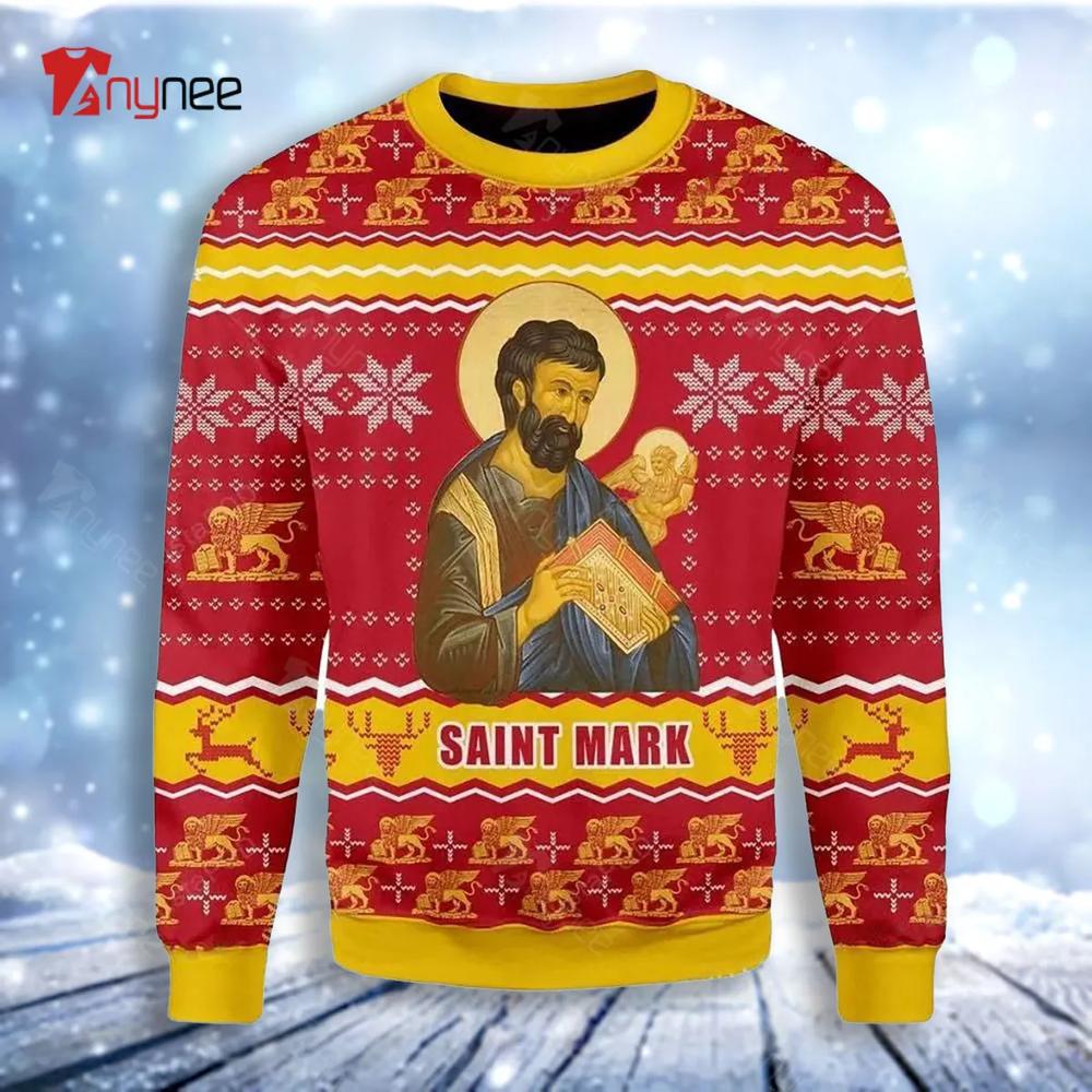 Saint Mark The Evangelist Ugly Christmas Sweater- Best Christmas Gifts 2023