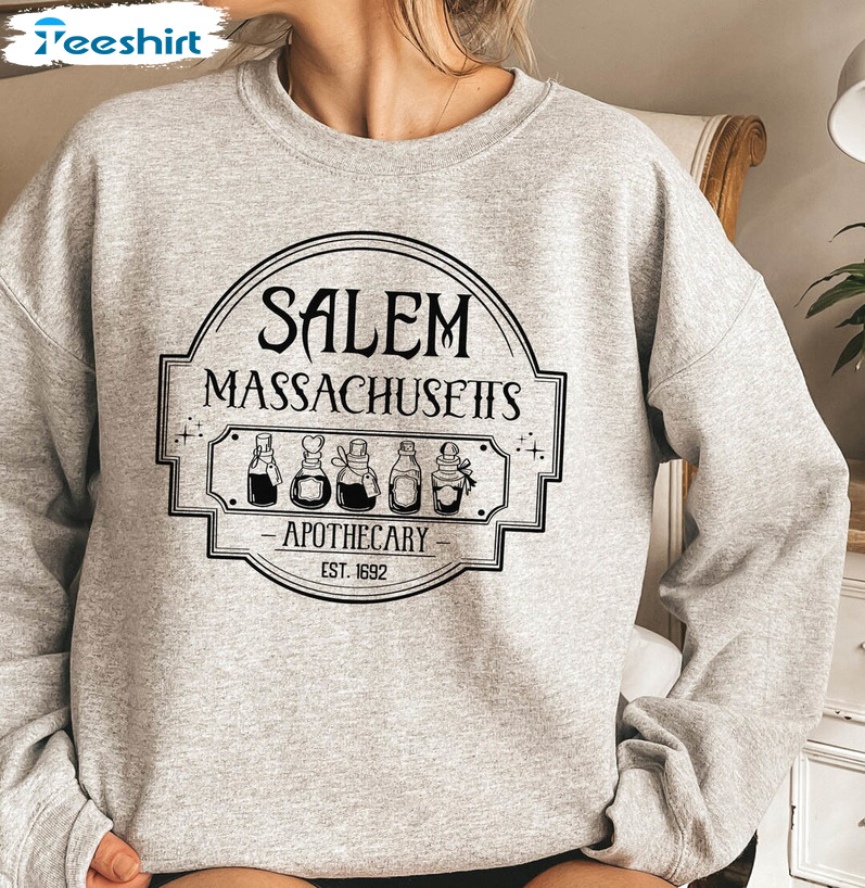 Salem Massachusetts Apothecary Shirt, Halloween Witches Unisex T-shirt Short Sleeve