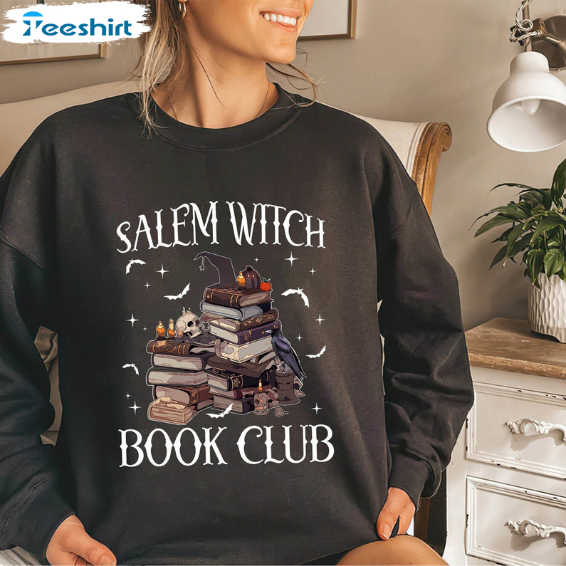 Salem Witch Book Club Shirt, Retro Halloween Short Sleeve Long Sleeve