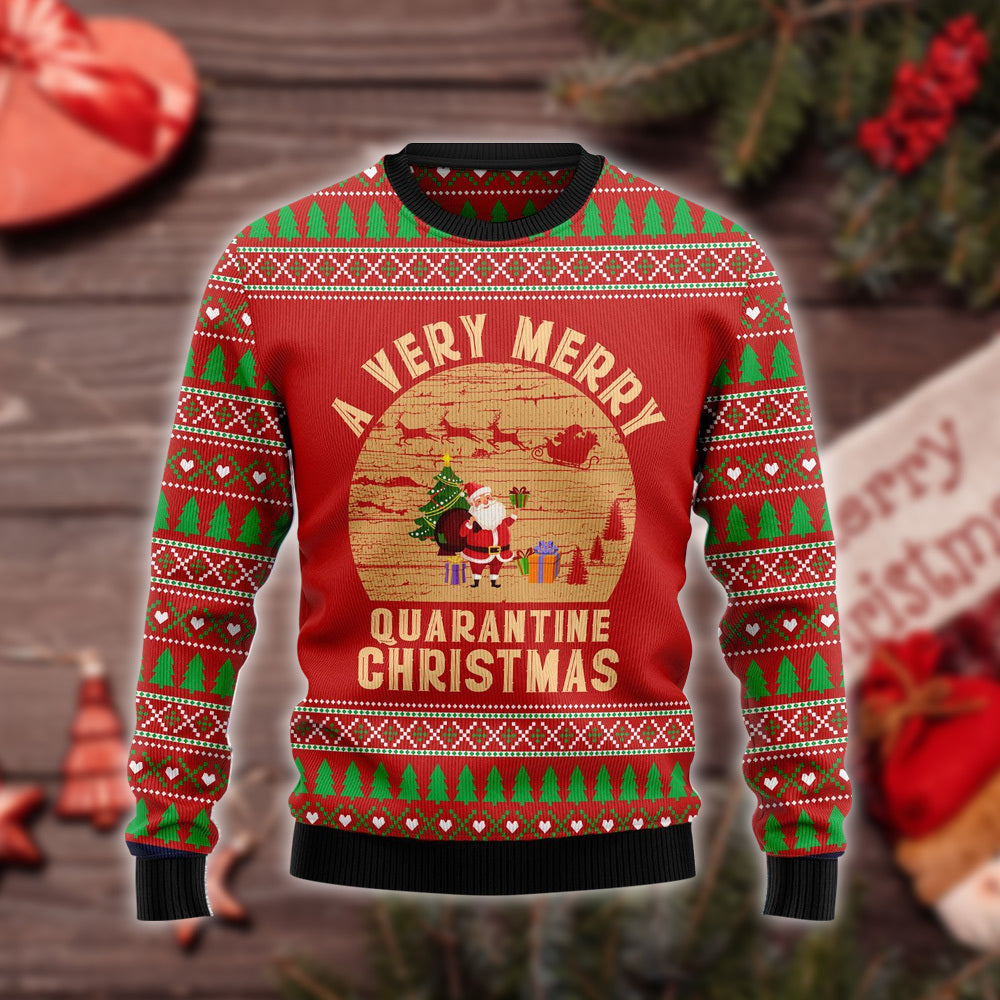 Santa A Very Merry Quarantine Christmas Ugly Sweater – Best Christmas Gifts 2023