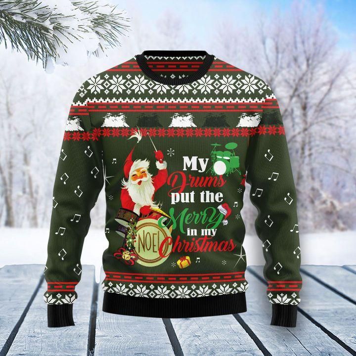 Santa And Drum Ugly Christmas Sweater | For Men & Women | Adult | US1384- Best Christmas Gifts 2023