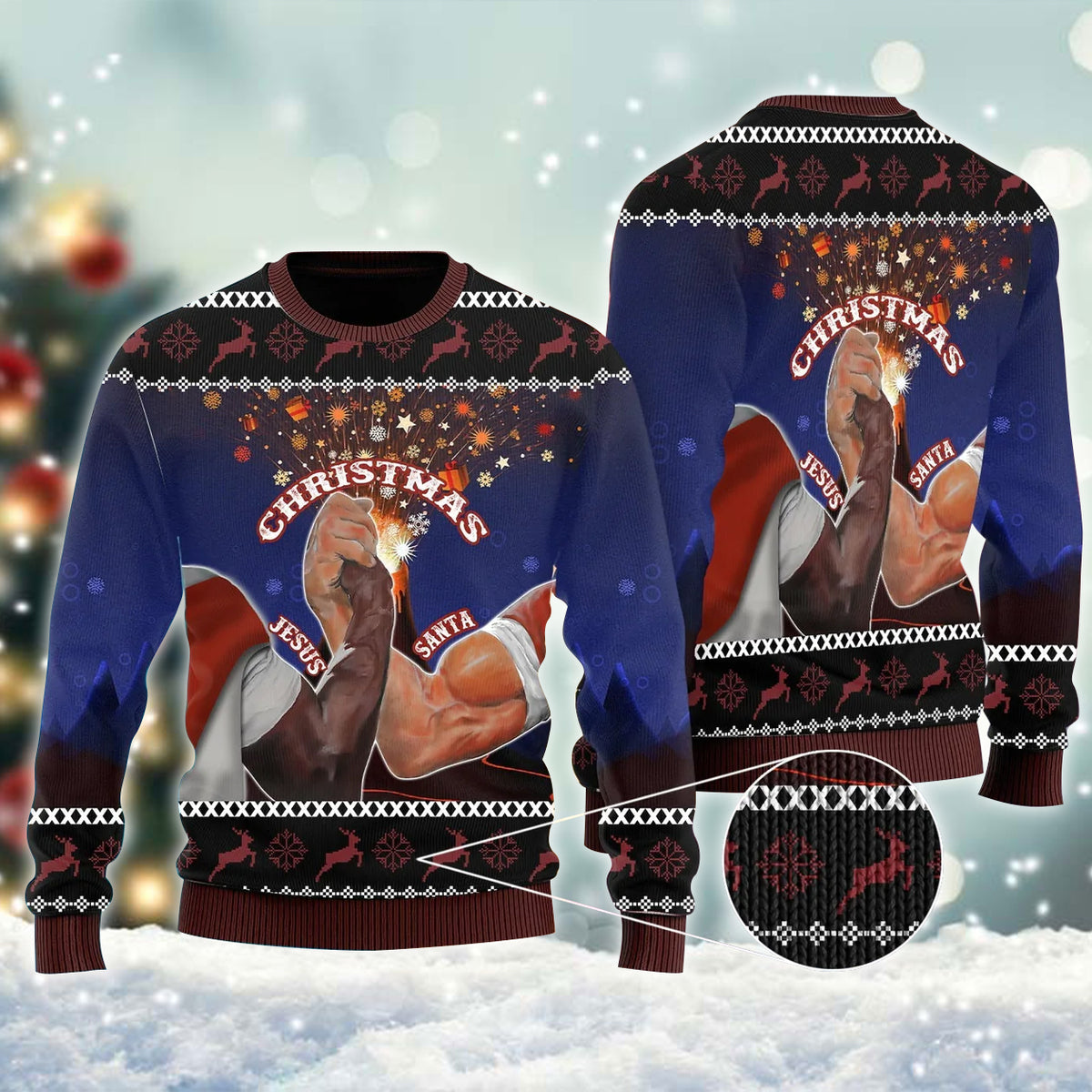 Santa And Jesus Christmas Ugly Sweater – Best Christmas Gifts 2023