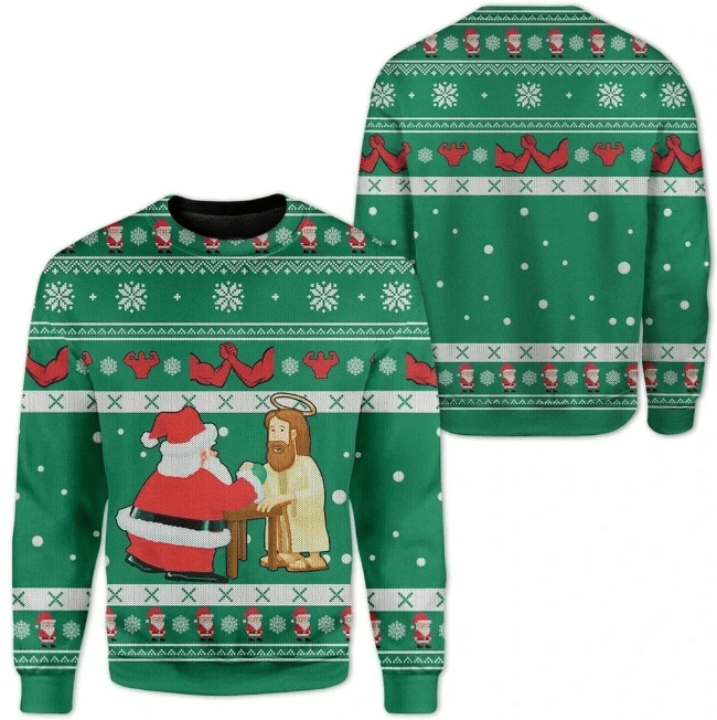 Santa And Jesus Ugly Christmas Sweater | For Men & Women | Adult | US1330- Best Christmas Gifts 2023