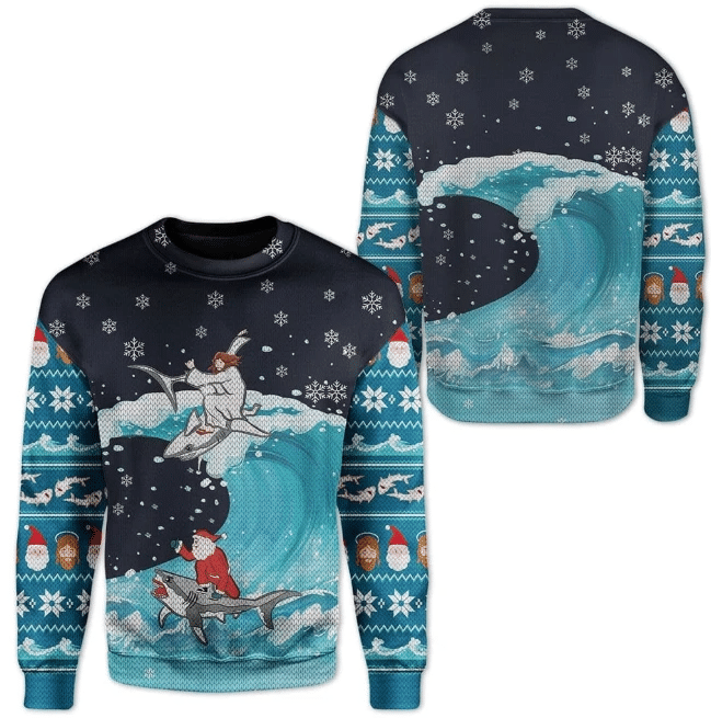 Santa And Jesus Ugly Christmas Sweater | For Men & Women | Adult | US1332- Best Christmas Gifts 2023