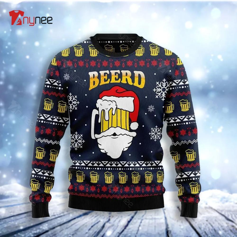 Santa Beerd Ugly Christmas Sweater- Best Christmas Gifts 2023