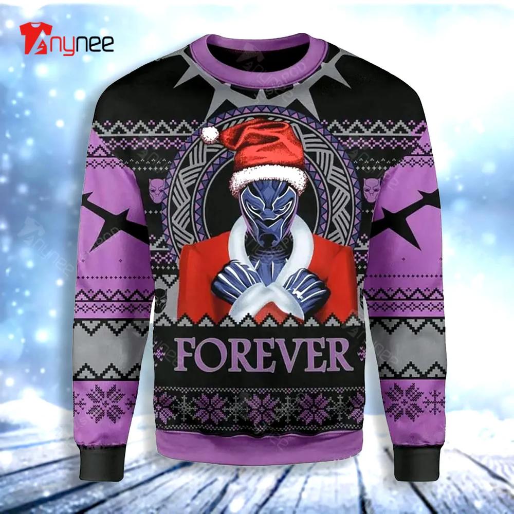 Santa Black Panther Wakanda Ugly Christmas Sweater- Best Christmas Gifts 2023